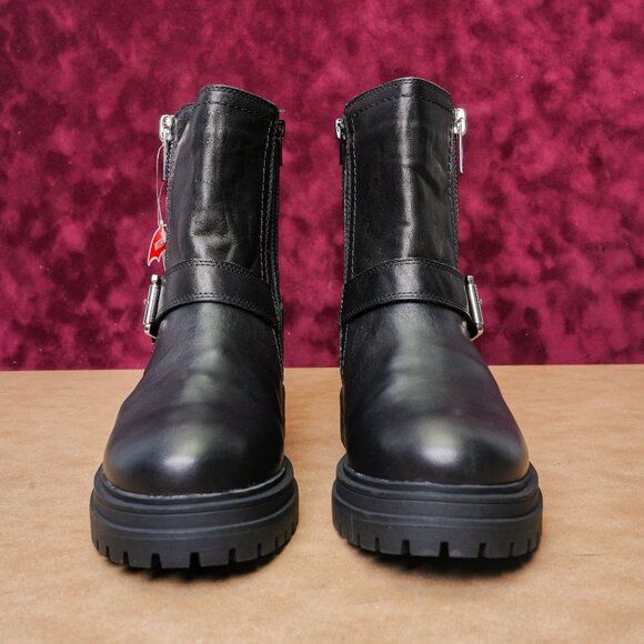 Blondo Women Garnet Waterproof Black Leather Moto Biker Ankle Boots size 10 - Picture 3 of 7